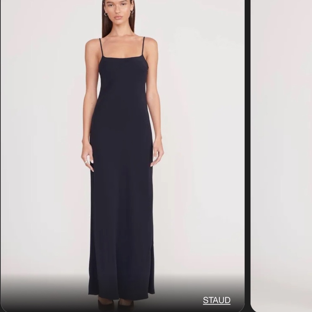 STAUD Navy Blue Slip Maxi Dress